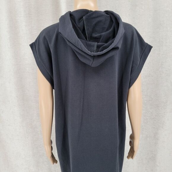 Garnet Hill Hooded French Terry Dress, Black Women's Small - Picture 10 of 11